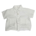 thumbnail image 1 of Krdevn Kids Short Sleeve Button Down Lapel Pocket Casual Shirts Tops (Toddler, Little Boys),5-6 Years, 1 of 5