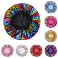 thumbnail image 1 of Krdevn Kids Shower Cap Elastic Full Hair Wrap Waterproof Shiny Metallic Pattern Bath Cap Fashion Reusable Hair Cover for Daily Use, 1 of 3