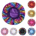 thumbnail image 1 of Krdevn Kids Shower Cap Elastic Full Hair Wrap Waterproof Shiny Metallic Pattern Bath Cap Fashion Reusable Hair Cover for Daily Use, 1 of 3