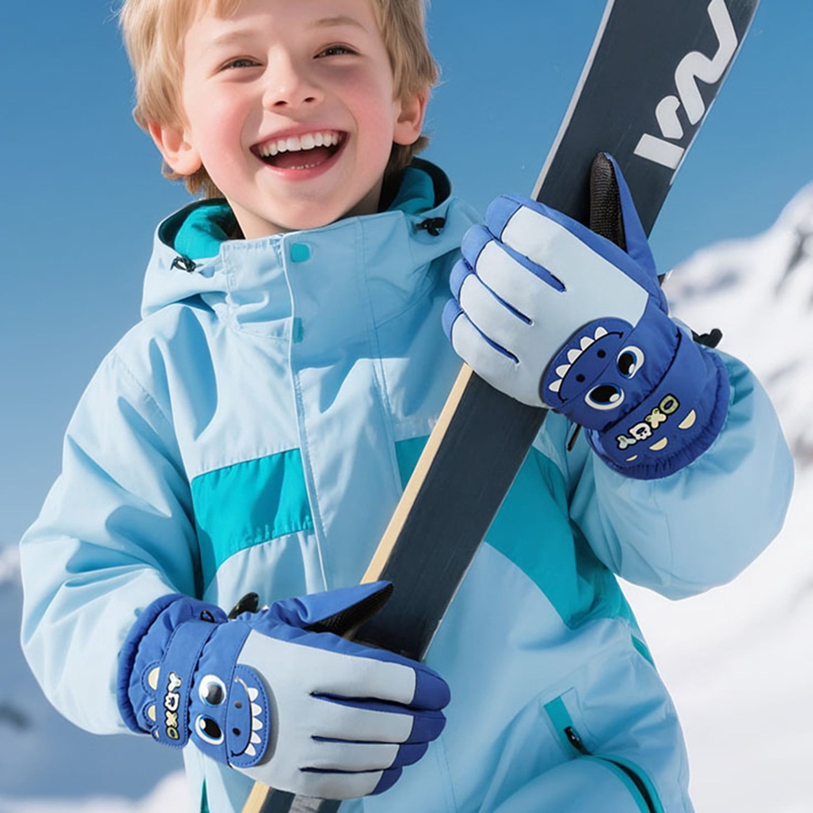 Krdevn Kids Ski Snow Gloves Waterproof Windproof Insulated Thermal ...