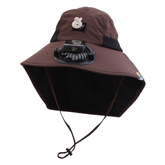 Krdevn Kids Solar Fan Hat Summer Beach Trips Cap with Built In USB Charging Fan Outdoor Wide Brim Garden Hats UPF 50+ Size:1