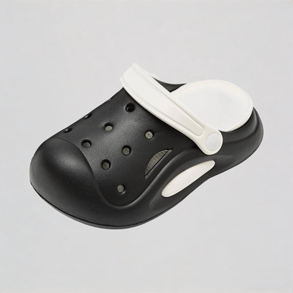 Krdevn Kids' Solid Color Clogs Lightweight Breathable Hollow Out Non-Slip Summer Beach Slip-On Casual Sandals,Sizes 2.5-3 Years