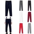 thumbnail image 1 of Krdevn Kids' Solid Color Formal Pants, Detachable Suspender Trousers for Boys,Blue, 1 of 6