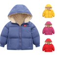 thumbnail image 1 of Krdevn Kids Solid Hooded Lined Padded Coat Quilted Winter Jacket Label Patch Outerwear Light Blue,4-5 Years, 1 of 4