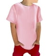 thumbnail image 1 of Krdevn Kids Solid Short Sleeve Crew Neck T Shirt for Casual Wear School Playground Size:5-6 Years, 1 of 5