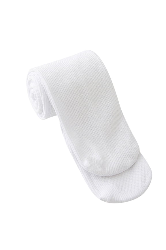 Krdevn Kids Solid Vertical Rib Black Stretch Calf High Cotton Socks Size:3-8 Years