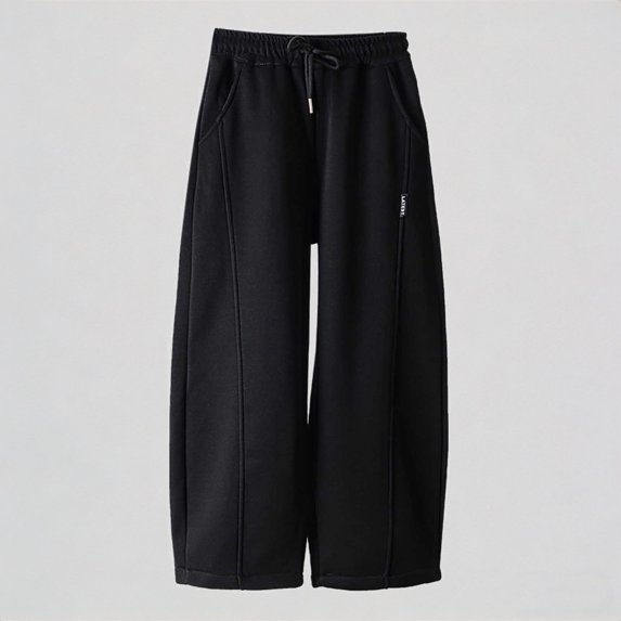 Krdevn Kids Unisex Baggy Casual Pants Drawstring Waist Solid Color Straight Leg Sports Trousers,12-13 Years