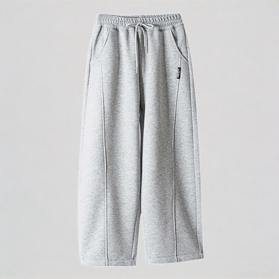 Krdevn Kids Unisex Baggy Casual Pants Drawstring Waist Solid Color Straight Leg Sports Trousers,8-9 Years