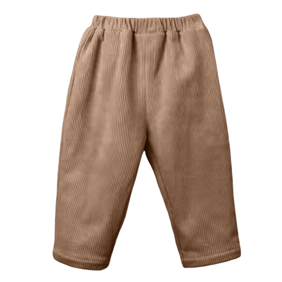 Krdevn Kids Warm Lined Corduroy Pants Straight Leg Casual Comfortable Trousers for Boys and Girls Cozy,6-12 Months