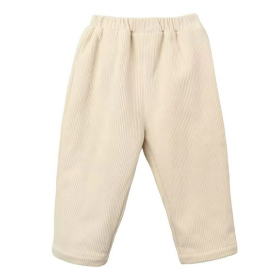 Krdevn Kids Warm Lined Corduroy Pants Straight Leg Casual Comfortable Trousers for Boys and Girls Cozy,6-12 Months