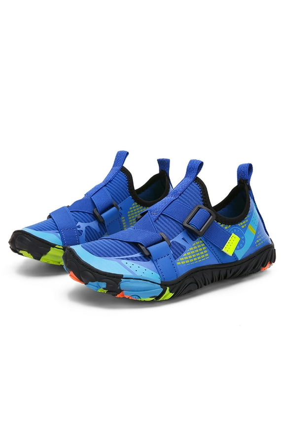 Kids' Water Shoes, -Breathable Sneakers with Elastic Straps, Lightweight Athletic Footwear for Beach, Running & Hiking,10-10.5 Years