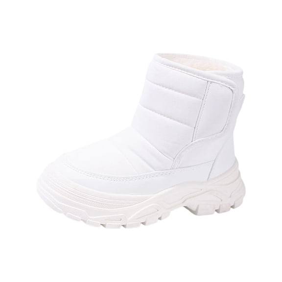 Krdevn Kids Winter Boots Warm Cozy Lined Insulation On Everyday Play Sneakers Comfortable Cold Weather Non Sole Booties,12