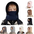 thumbnail image 1 of Krdevn Kids Winter Lined Balaclava Hood Hat Detachable Face Cover Windproof Warm Headwear Unisex for Toddler Boys Girls, 1 of 4