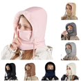 thumbnail image 1 of Krdevn Kids Winter Lined Balaclava Hood Hat Detachable Face Cover Windproof Warm Headwear Unisex for Toddler Boys Girls, 1 of 4