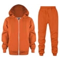 thumbnail image 1 of Krdevn Kids Zip Up Hoodie and Jogger Pants 2 Piece Outfit Solid Casual Athletic Tracksuit Set for Boys Girls, 1 of 9