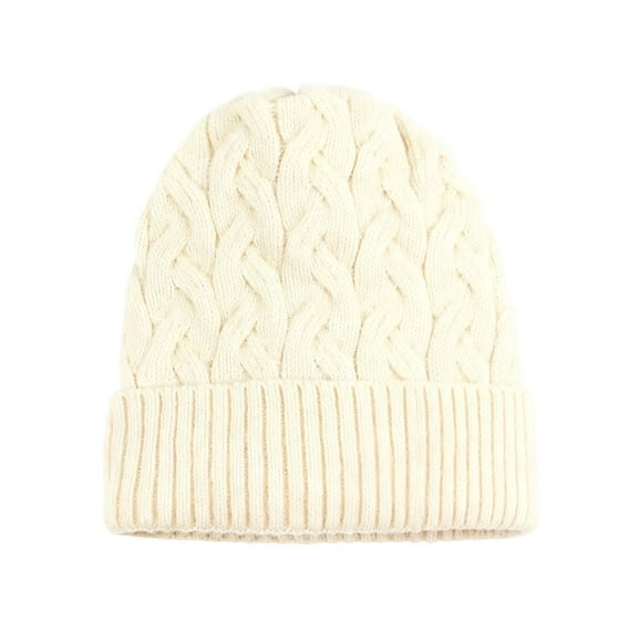 Krdevn Knit Hat with Satin Winter Warm Ribbed Cabled for and Cold Weather Ear,Size:One Size