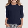 thumbnail image 1 of Krdevn Long Sleeve Crew Neck Rash Guard Swim Shirt Tops (Little Girls, Big Girls),12-13 Years, 1 of 3