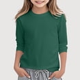 thumbnail image 1 of Krdevn Long Sleeve Crew Neck Rash Guard Swim Shirt Tops (Little Girls, Big Girls),6-7 Years, 1 of 3