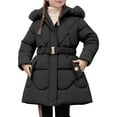 thumbnail image 1 of Krdevn Long Waist Winter Coat for Girls with Warm Filling and Detachable Hood,Size:5-6 Years, 1 of 5