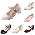 thumbnail image 1 of Krdevn Mary Jane Low Heel Shoes with Charm Buckle Strap Spring Summer Party Daily Shoes (Little Girls, Big Girls),30, 1 of 3