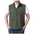 thumbnail image 1 of Krdevn Men Jacket Vest Overalls Vest Pocket Outdoor Casual Plain Slim Comfortable Jacket,Tank Tops Men,L, 1 of 7