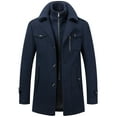 thumbnail image 1 of Krdevn Men's Autumn and Winter Business Woolen Coat Double Cold Fabric Windbreaker,M, 1 of 7