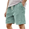 thumbnail image 1 of Krdevn Men's Casual Corduroy Shorts Vintage Embroidery Lightweight Summer Shorts with Drawstring Comfortable Relaxed Fit,Color: Light Green Size: XXL, 1 of 4