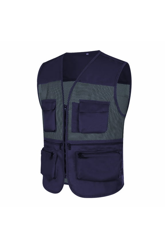 Men's Casual Outdoor Work Fishing Travel Photo Cargo Vest Jacket Multi Pockets,Tank Tops Men,L