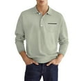 thumbnail image 1 of Krdevn Men's Casual Solid Color Button Long Sleeve Top Shirt,M, 1 of 8