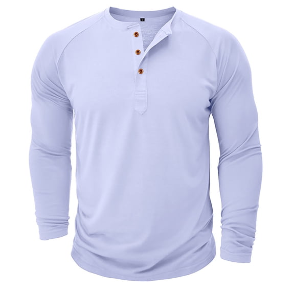 Krdevn Men's Classic Solid Color Long Sleeve Casual Loose T Shirt Top,XL