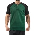 thumbnail image 1 of Krdevn Men's Color Blocked Button Open Neck Pineapple Grid Raglan Sleeves for Men Casual Loose Sports Business Short Sleeved T Shirt,XXL, 1 of 4