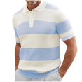 thumbnail image 1 of Krdevn Men's Color Matching Short Sleeve Lapel Sweater Muscle Short Sleeve,M, 1 of 5