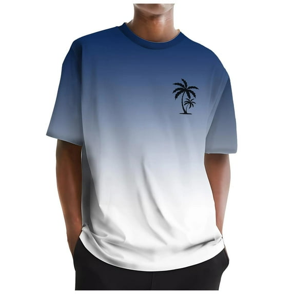 Krdevn Men's Digital 3D Printed T Shirt Short Sleeved Shirt Top Lapel,XL