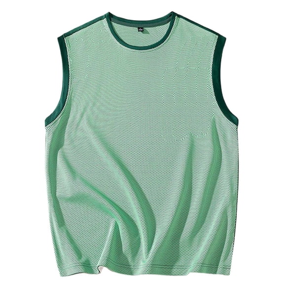 Krdevn Men's Fitness Sleeveless T Shirt Ice Silk Tank Top for Running Summer Basketball and Training,Tank Tops Men,M