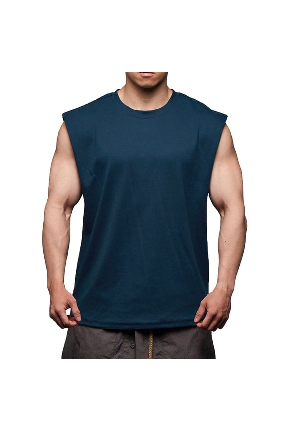 Men's Gym Bodybuilding Stringer Tank Top Workout Muscle Cut Shirt Fitness Sleeveless Vest Tank,M