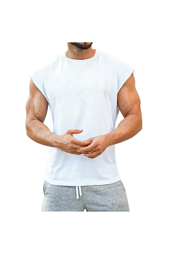 Men's Gym Bodybuilding Stringer Tank Top Workout Muscle Cut Shirt Fitness Sleeveless Vest,Tank Tops Men,M