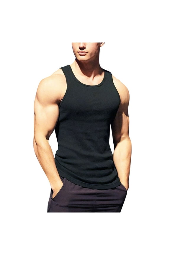 Men's Gym Bodybuilding Stringer Tank Top Workout Muscle Cut Shirt Fitness Sleeveless Vest Tank top,M