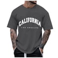 thumbnail image 1 of Krdevn Men's Half Sleeve Oversized T Shirt Letter Print Round Neck Short Sleeve,L, 1 of 4