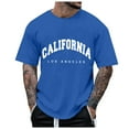 thumbnail image 1 of Krdevn Men's Half Sleeve Oversized T Shirt Letter Print Round Neck Short Sleeve,L, 1 of 4