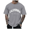 thumbnail image 1 of Krdevn Men's Half Sleeve Oversized T Shirt Letter Print Round Neck Short Sleeve,S, 1 of 4