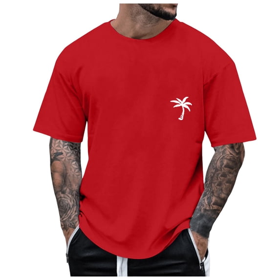 Krdevn Men's Half Sleeve Oversized T Shirt Letter Print Round Neck Short Sleeve,XL