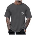 thumbnail image 1 of Krdevn Men's Half Sleeve Oversized T Shirt Letter Print Round Neck Short Sleeve,XXL, 1 of 4