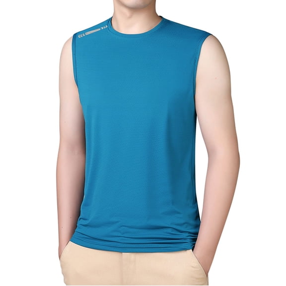 Krdevn Men's Ice Silk Sports Tank Top Large Wicking Sweatshirt Sleeveless Running Fitness Tank Top,Tank Tops Men,5XL