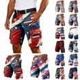 thumbnail image 1 of Krdevn Men's Independence Day American Flag Print Cargo Shorts Distressed Casual Utility Workwear Shorts, 1 of 5