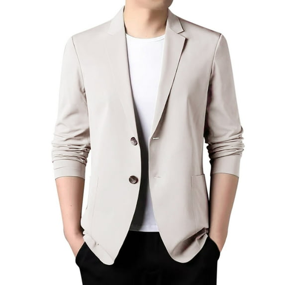 Krdevn Men's Lightweight Suit Jacket Casual Stretch Slim Fit Button Sport Coats,3XL