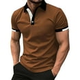 thumbnail image 1 of Krdevn Men's Loose Fit 3D Digital Solid Color Short Sleeve Polo Shirt,XXL, 1 of 4