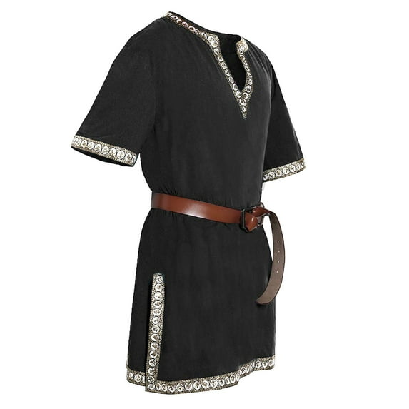 Krdevn Men's Tunic Vintage Shirts,M