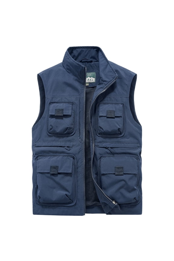 Men's Multi Pocket Cargo Leisure Simple Solid Color Vest,Tank Tops Men,XL