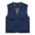 thumbnail image 1 of Krdevn Men's Outdoor Multi-Pocket Waterproof Thin Sleeveless Vest with Zipper Detail Comfortable Stretchy for Hiking Fishing Everyday All Season Casual Wear,Tank Tops Men,L, 1 of 7