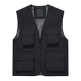 thumbnail image 1 of Krdevn Men's Outdoor Multi-Pocket Waterproof Thin Sleeveless Vest with Zipper Detail Comfortable Stretchy for Hiking Fishing Everyday All Season Casual Wear,Tank Tops Men,M, 1 of 7